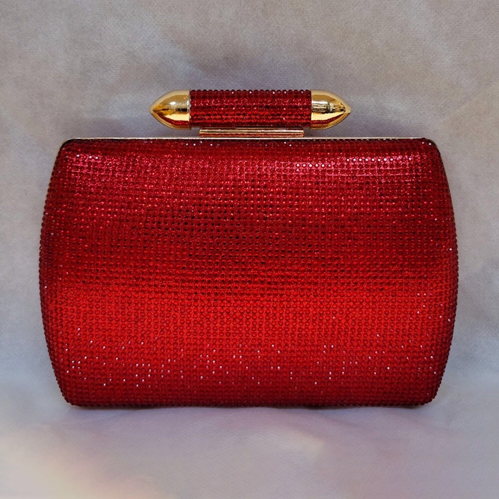 Gold Bling Rhinestone Studded Evening Bag